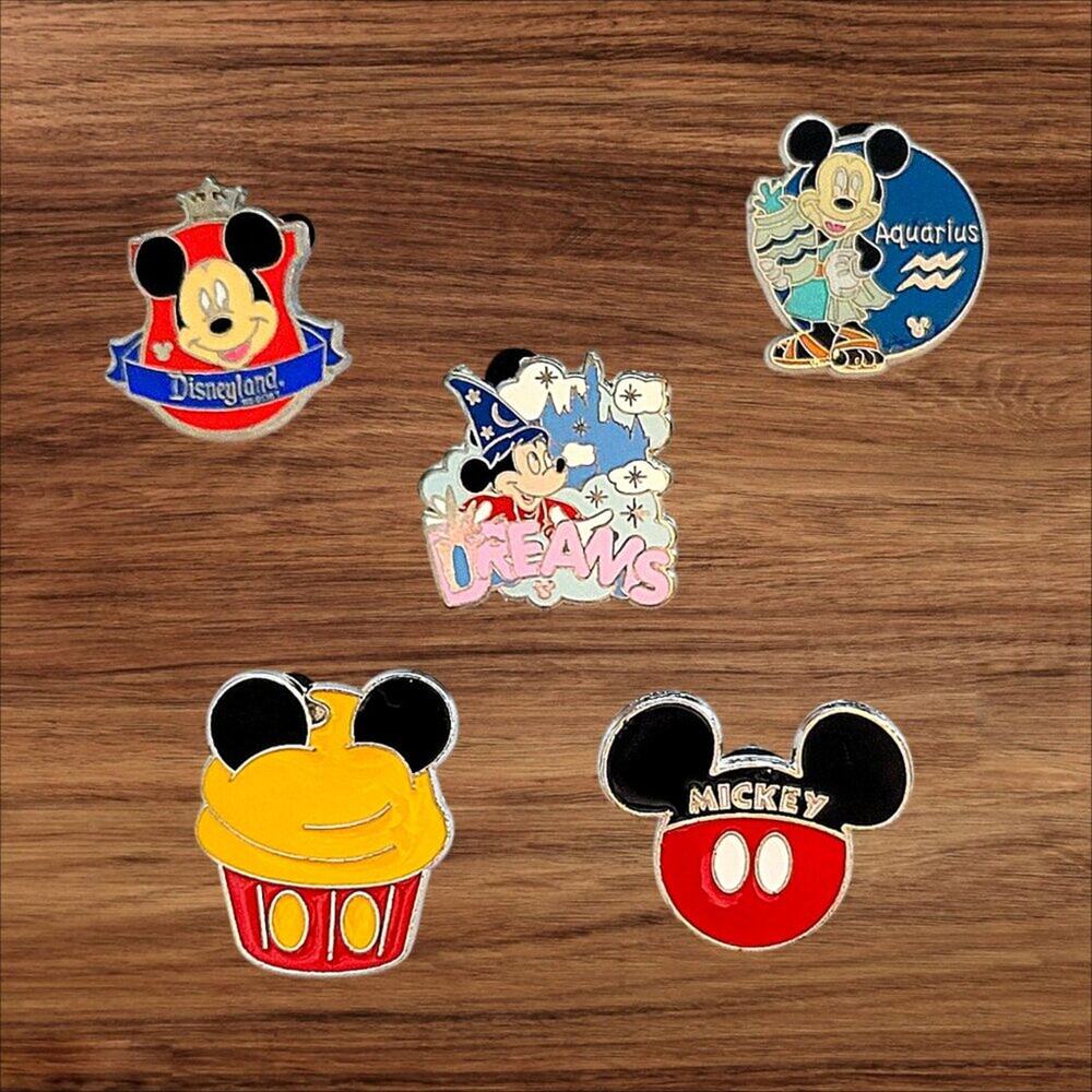 5 Mickey Mouse Disney Parks Trading Pins, Plus 2 Bonus Pins